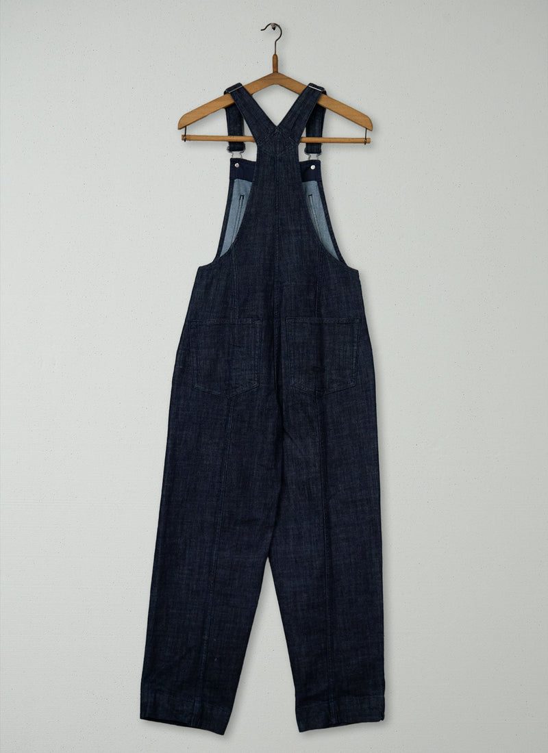 Reworn Denim Dungarees Size 6 (1034) | Indigo