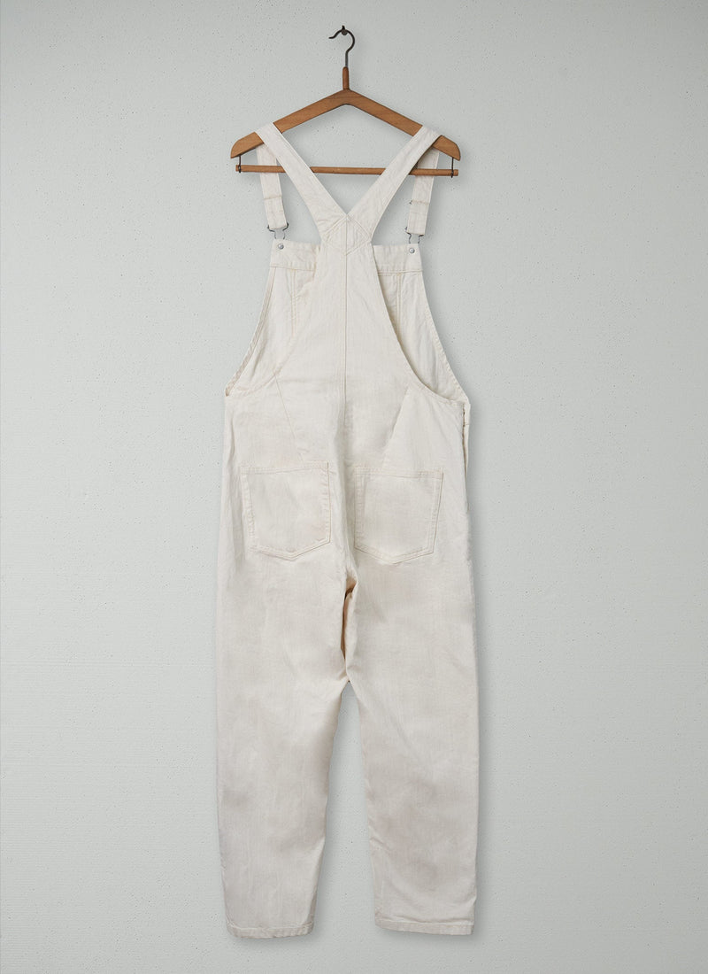 Reworn Barrel Leg Dungarees Size 10 (1211) | Ecru