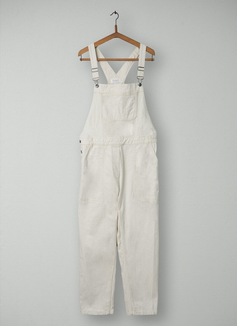 Reworn Barrel Leg Dungarees Size 10 (1211) | Ecru