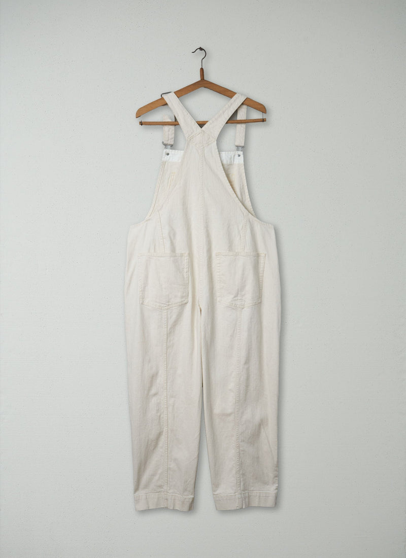 Reworn Barrel Leg Dungarees Size 18 (165) | Ecru
