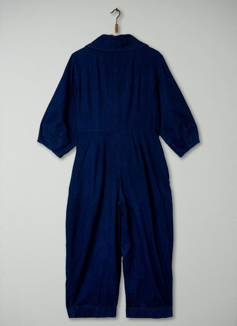 Reworn Wrap Front Jumpsuit Size 16 (218) | Indigo