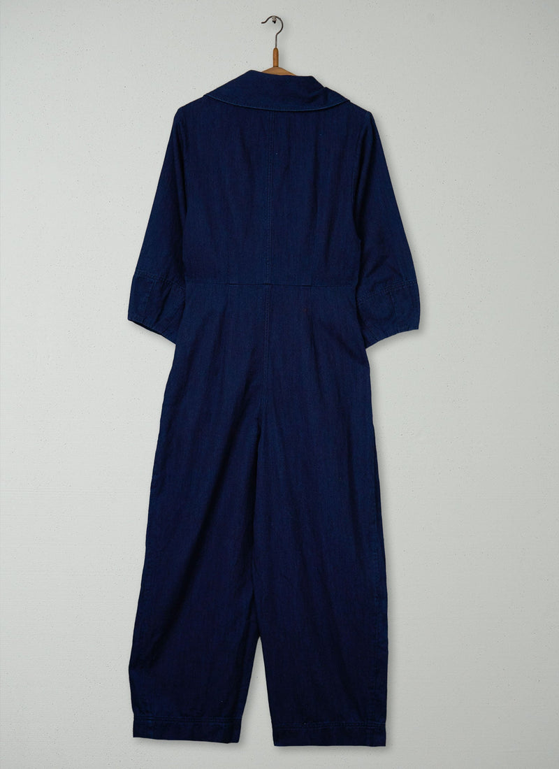 Reworn Wrap Front Jumpsuit Size 10 (1181) | Indigo