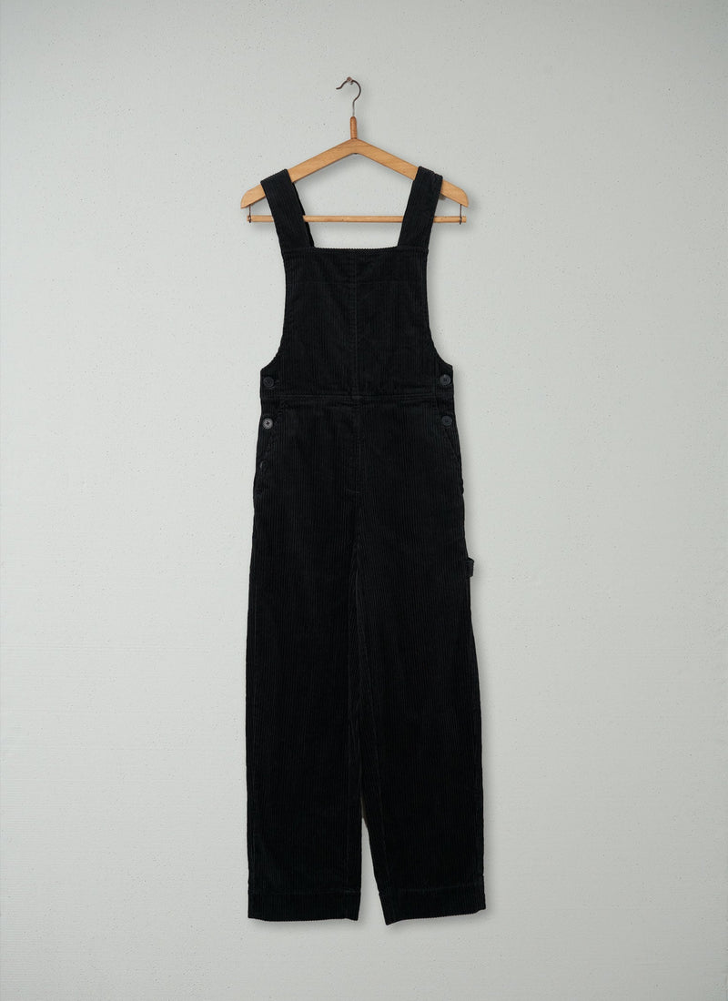 Reworn Cord Dungarees Size 4 (104) | Brown Slate