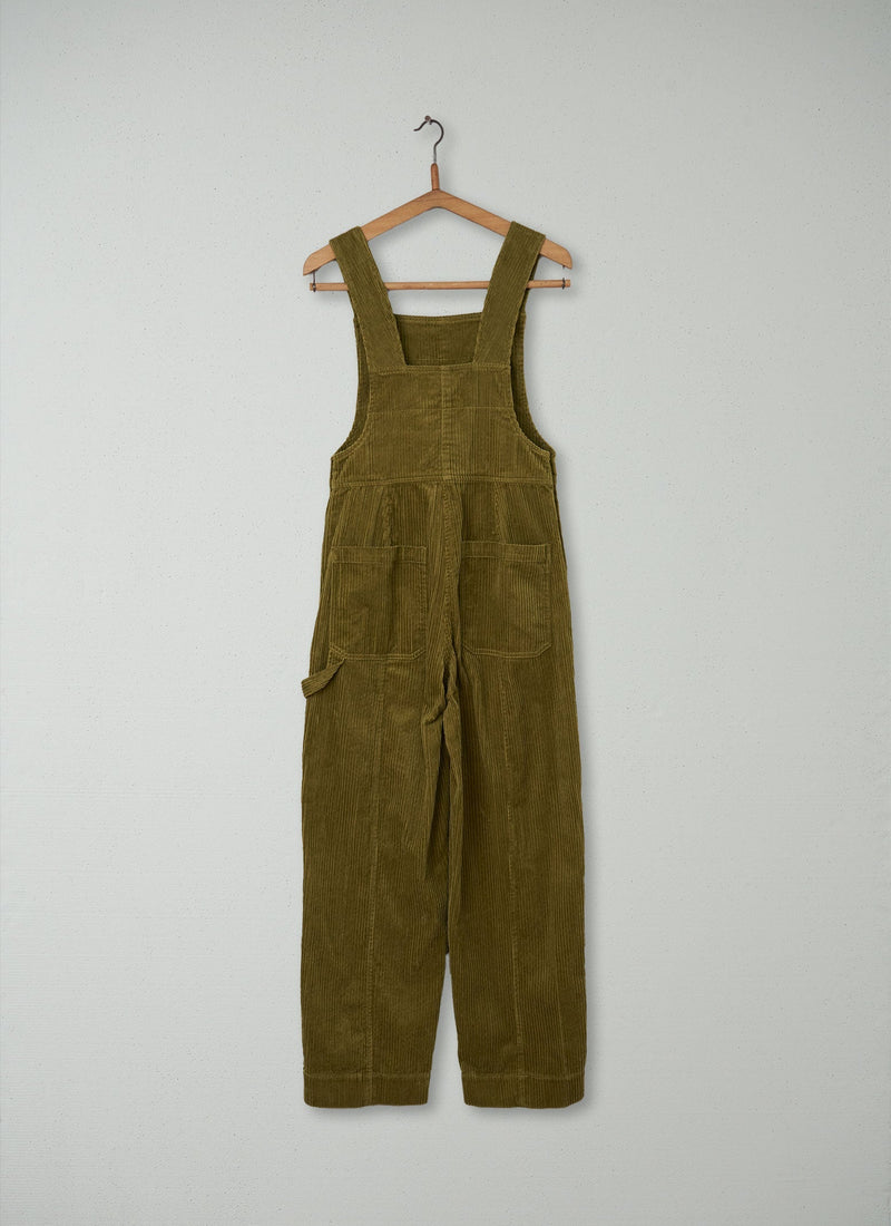 Reworn Cord Dungarees Size 4 (111) | Woodland Green