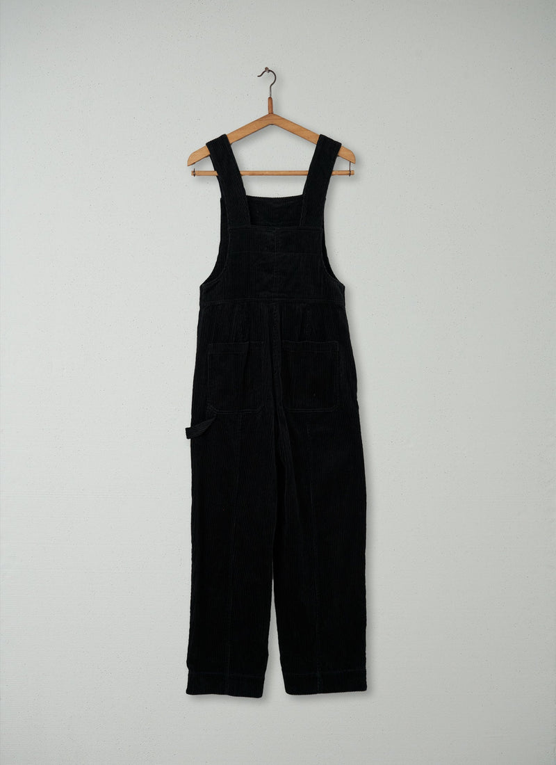 Reworn Cord Dungarees Size 6 (112) | Brown Slate