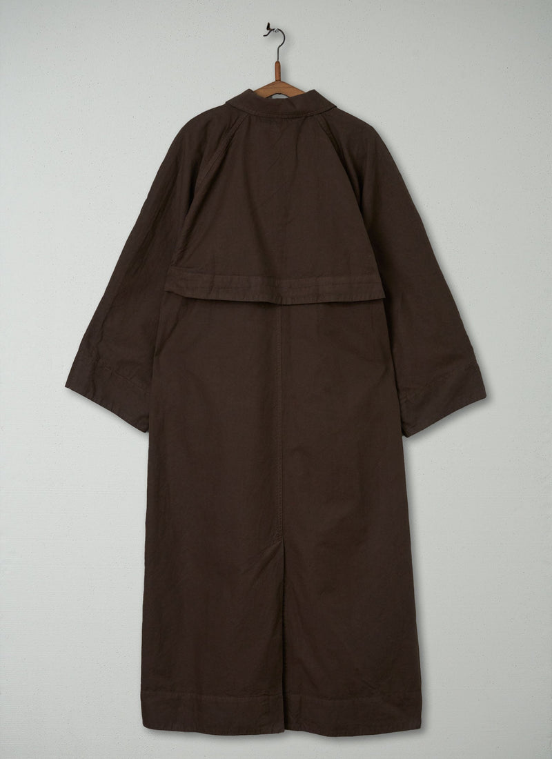 Reworn Cotton Linen Canvas Coat Size 10 (075) | Bark