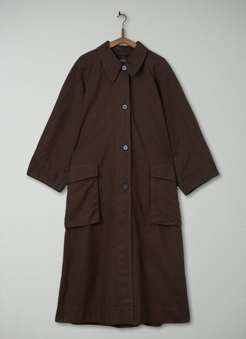Reworn Cotton Linen Canvas Coat Size 18 (026) | Bark