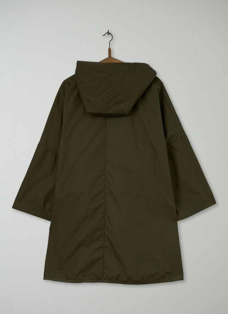 Reworn Wax Cotton Poncho One Size (108) | Brown Khaki