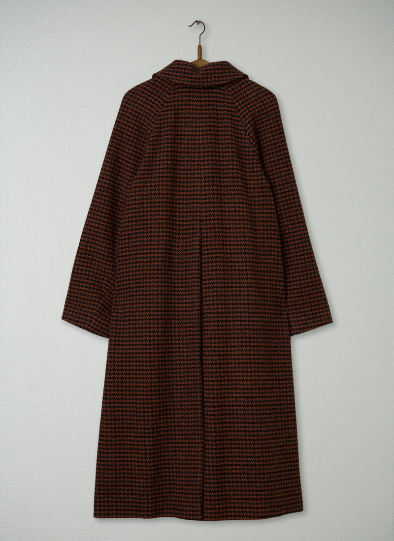 Reworn Herringbone Coat Size M (091) | Burnt Orange