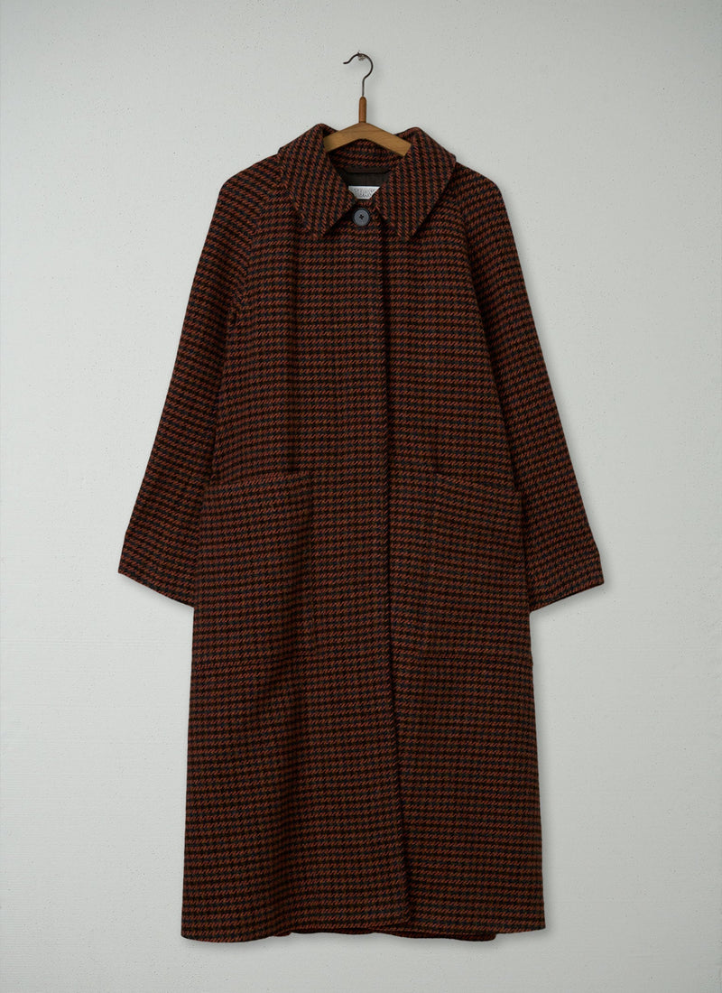 Reworn Herringbone Coat Size S (116) | Burnt Orange