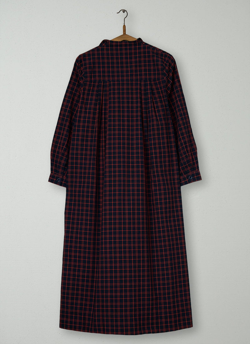Reworn Tie Neck Check Cotton Dress Size 6 (1581) | Multi