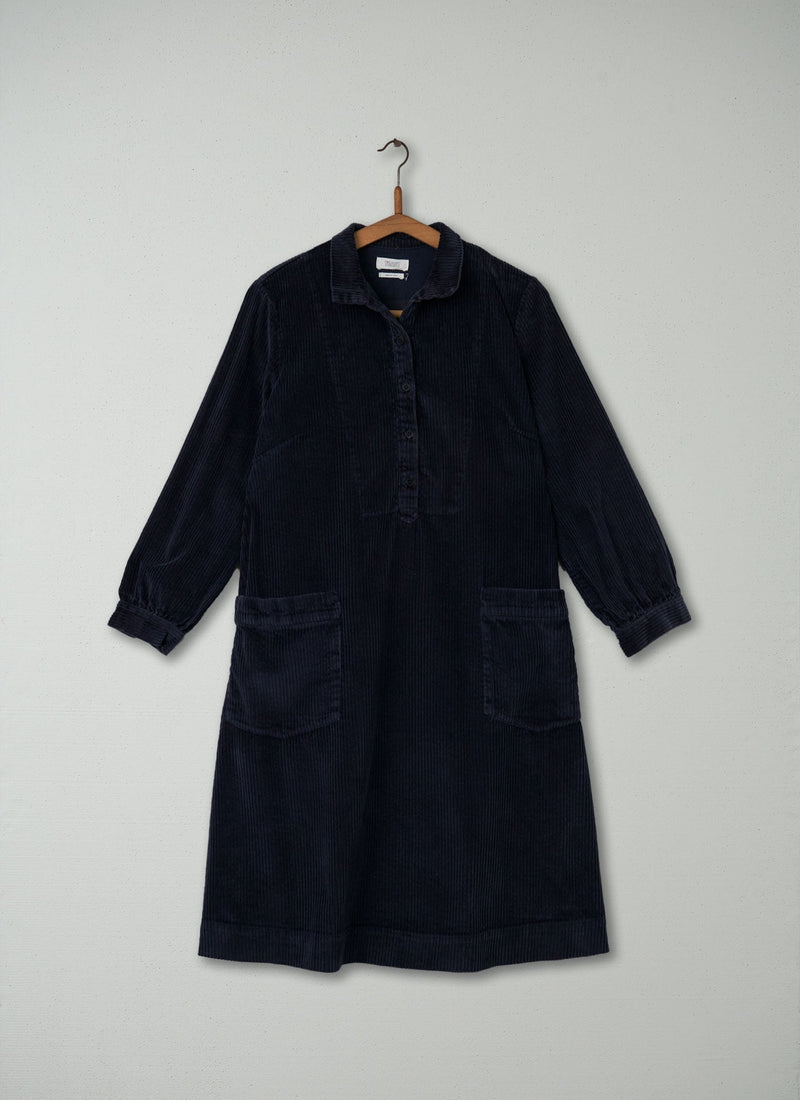 Reworn Cord Tunic Dress Size 12 (241) | Navy