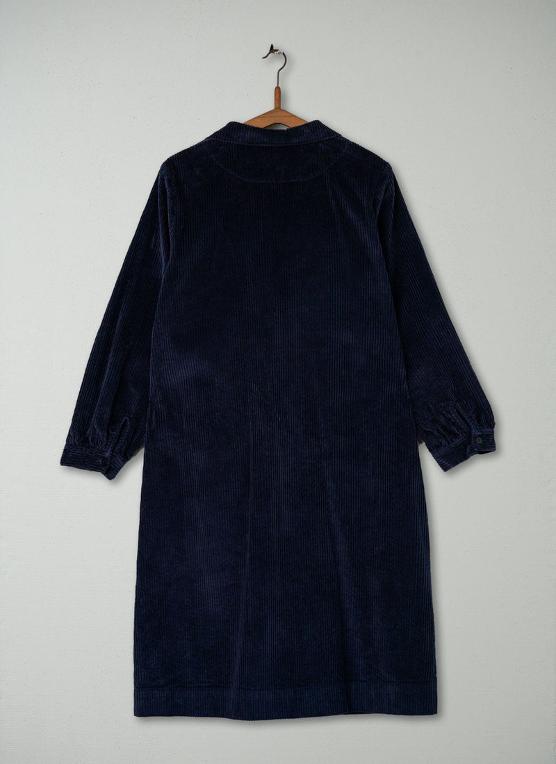 Reworn Cord Tunic Dress Size 12 (469) | Navy