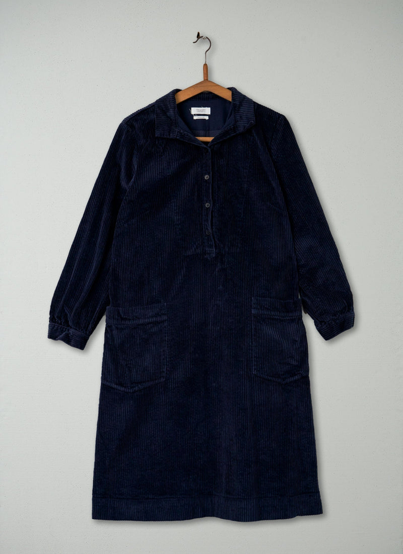 Reworn Cord Tunic Dress Size 12 (469) | Navy