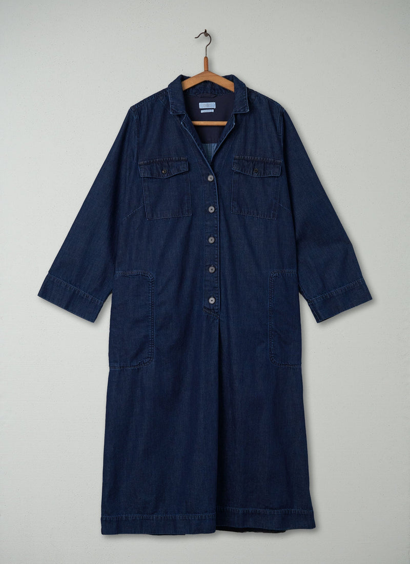 Reworn Denim Dress Size 14 (427) | Indigo