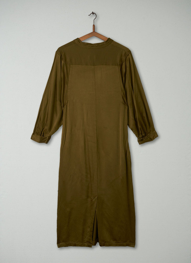 Reworn Seersucker Tunic Dress Size 10 (370) | Peat