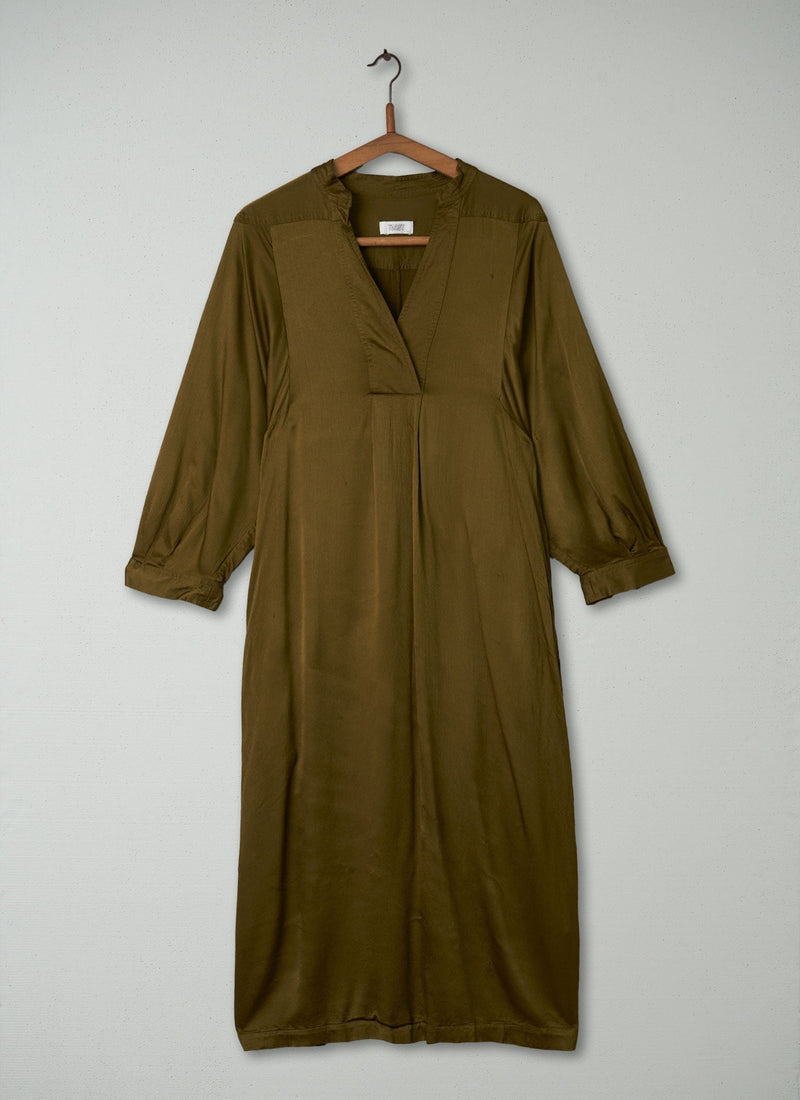 Reworn Seersucker Tunic Dress Size 10 (370) | Peat