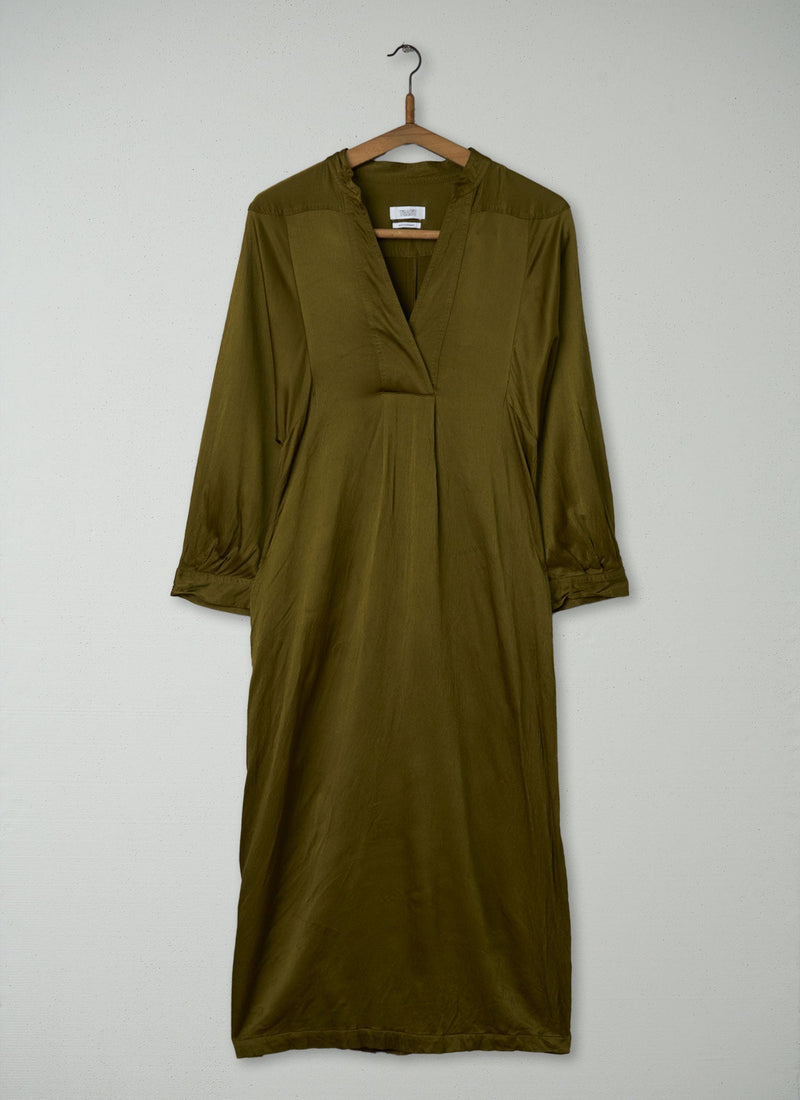 Reworn Seersucker Tunic Dress Size 12 (1261) | Peat