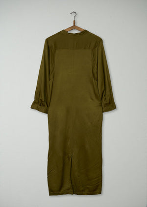 Reworn Seersucker Tunic Dress Size 8 (857) | Peat