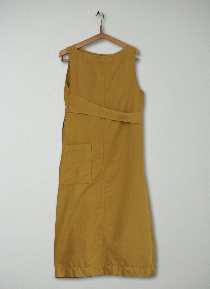 Reworn Cotton Linen Wrap Dress Size 10 (472) | Sahara Yellow