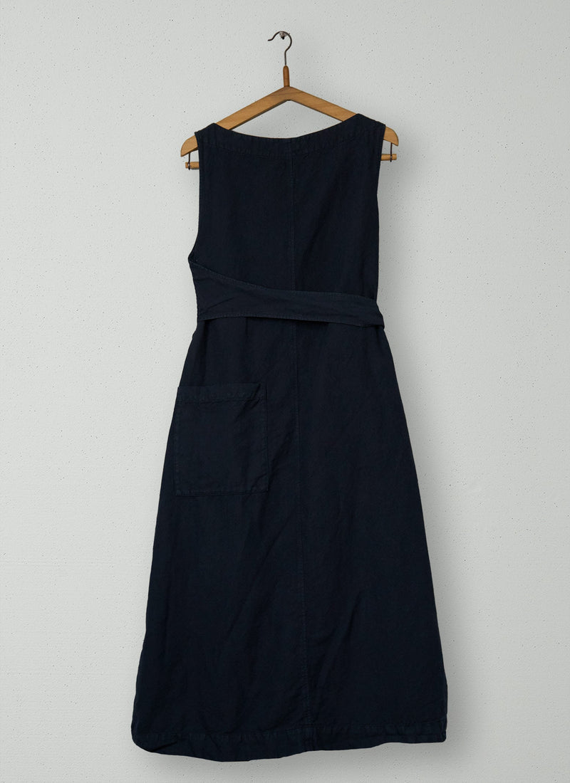 Reworn Cotton Linen Wrap Dress Size 8 (1757) | Slate