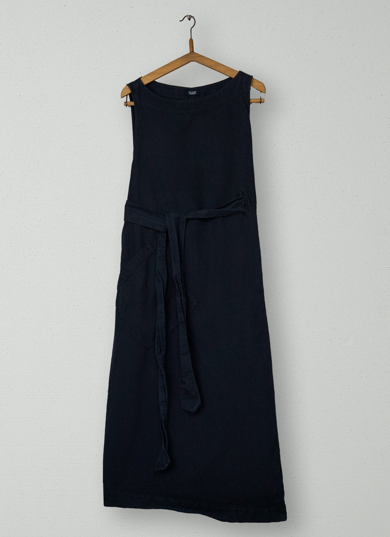 Reworn Cotton Linen Wrap Dress Size 8 (1757) | Slate