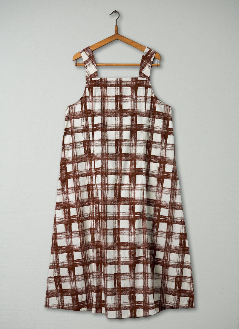 Reworn Check Pinafore Dress Size 16 (416) | Multi