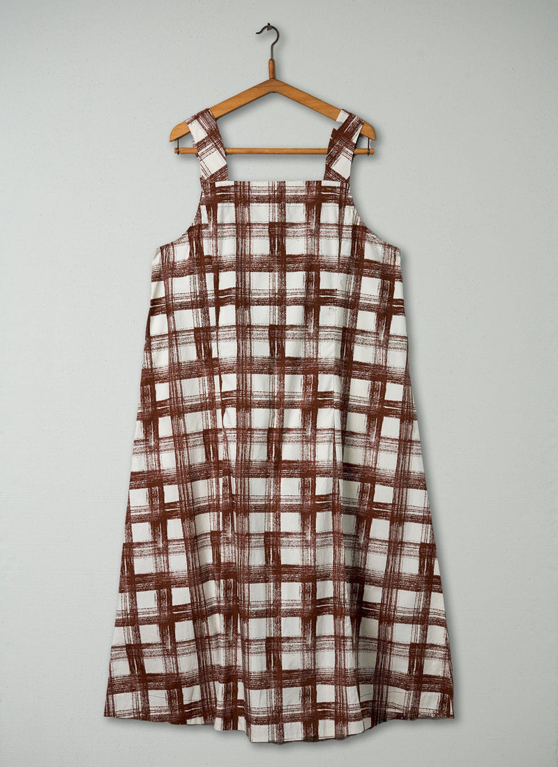 Reworn Check Pinafore Dress Size 18 (1492) | Multi