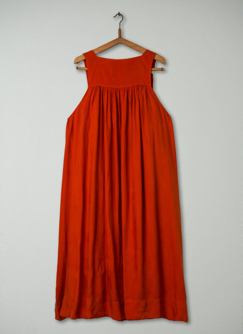 Reworn Gathered Pinafore Wrap Dress Size 10 (356) | Nasturtium