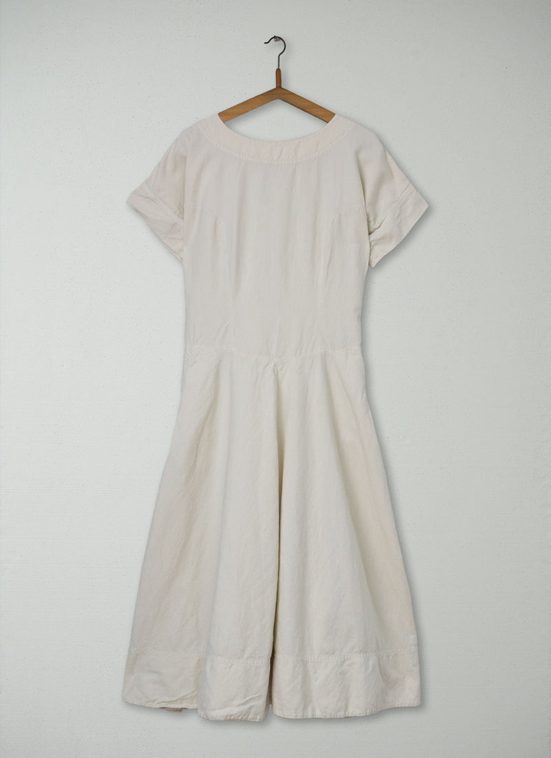 Reworn Cotton Linen Circle Dress Size 8 (1887) | Parchment