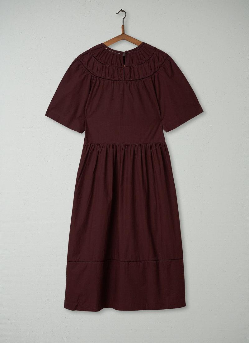 Reworn Poplin Dress Size 10 (284) | Brown Ochre