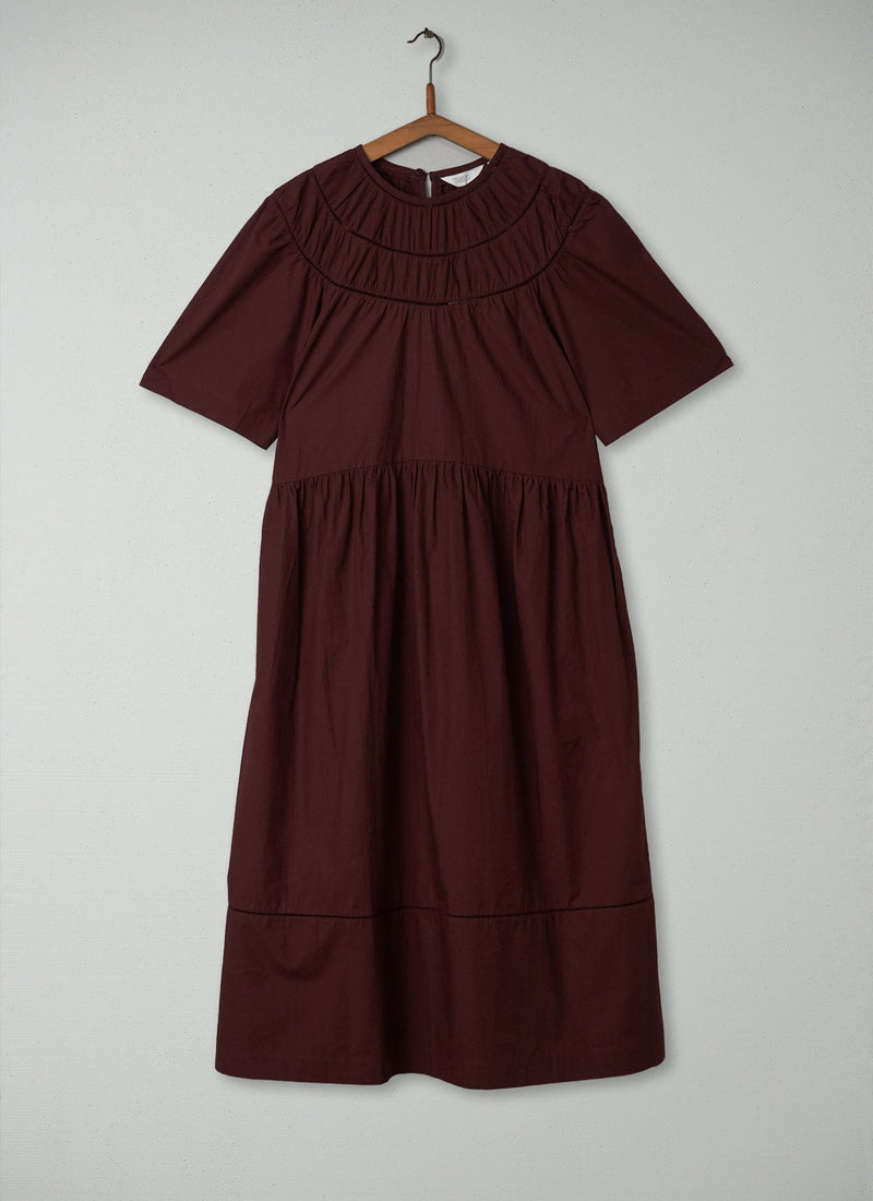 Reworn Poplin Dress Size 10 (284) | Brown Ochre