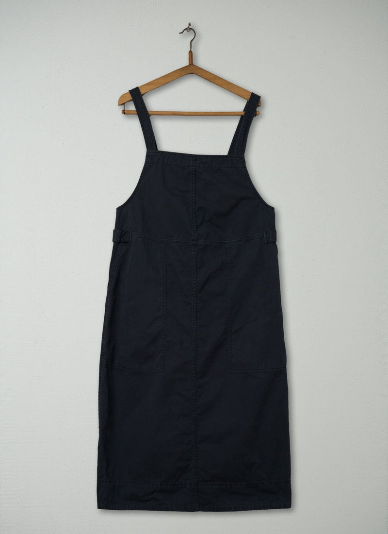 Reworn Twill Pinafore Dress Size 6 (1287) | Slate
