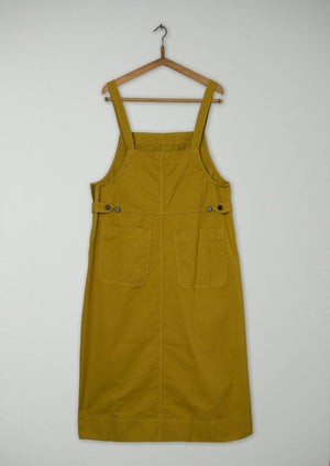 Reworn Twill Pinafore Dress Size 6 (1262) | Brass