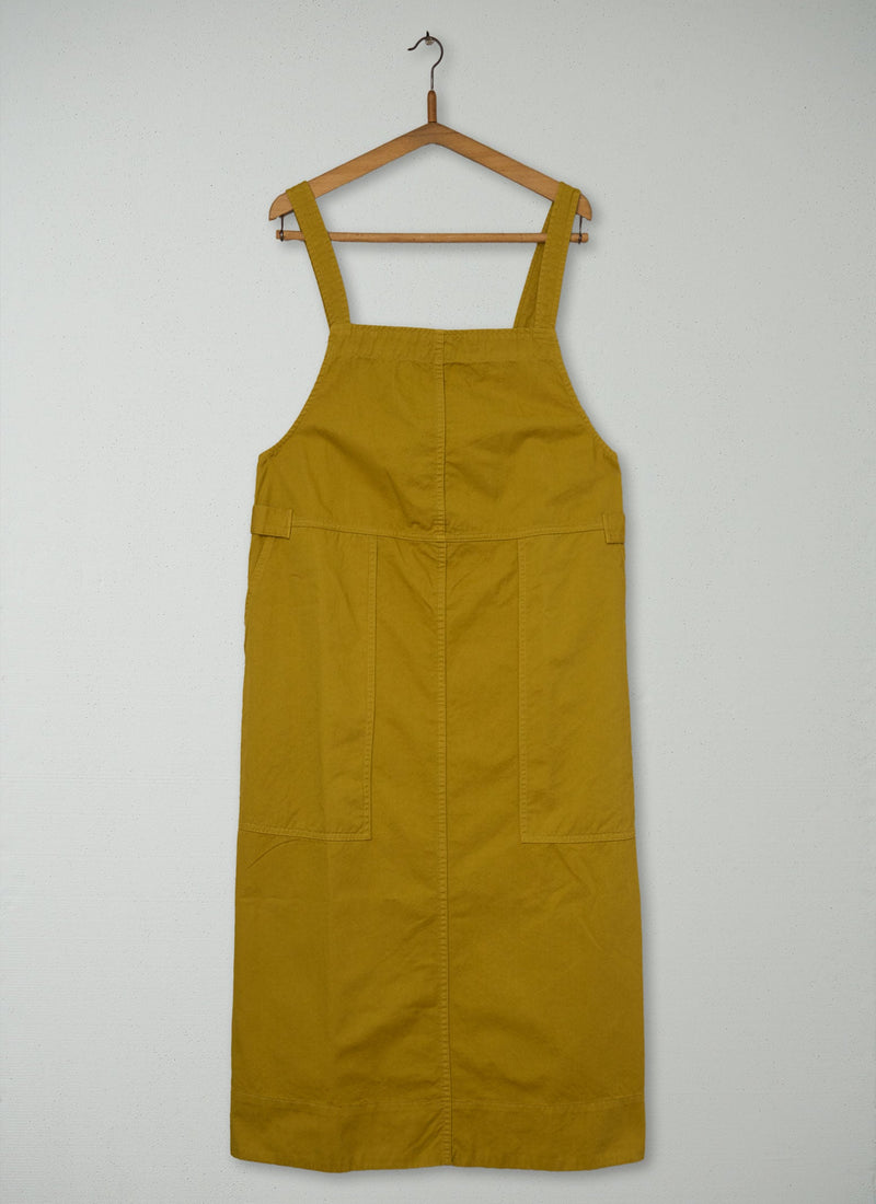 Reworn Twill Pinafore Dress Size 6 (1262) | Brass