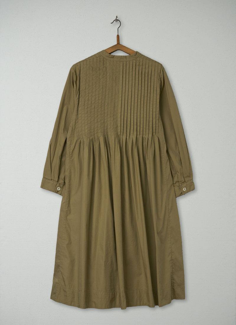 Reworn Pintuck Poplin Dress Size 10 (1485) | Stone