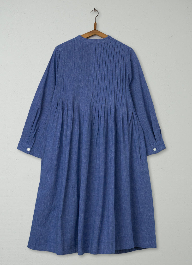 Reworn Pintuck Chambray Dress Size 8 (1137) | Chambray