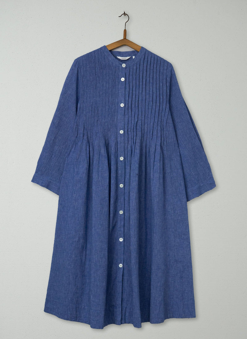 Reworn Pintuck Chambray Dress Size 8 (1137) | Chambray