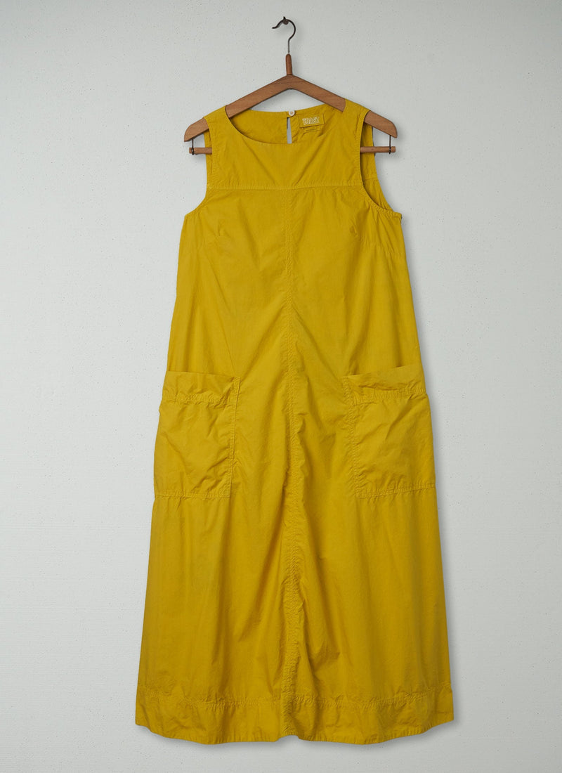 Reworn Patch Pocket Poplin Dress Size 10 (342) | Sunshine Yellow