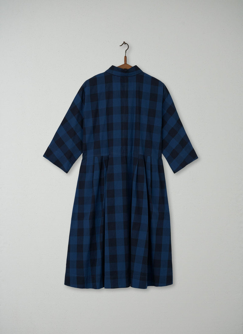 Reworn Gingham Check Dress Size S (121) | Blue