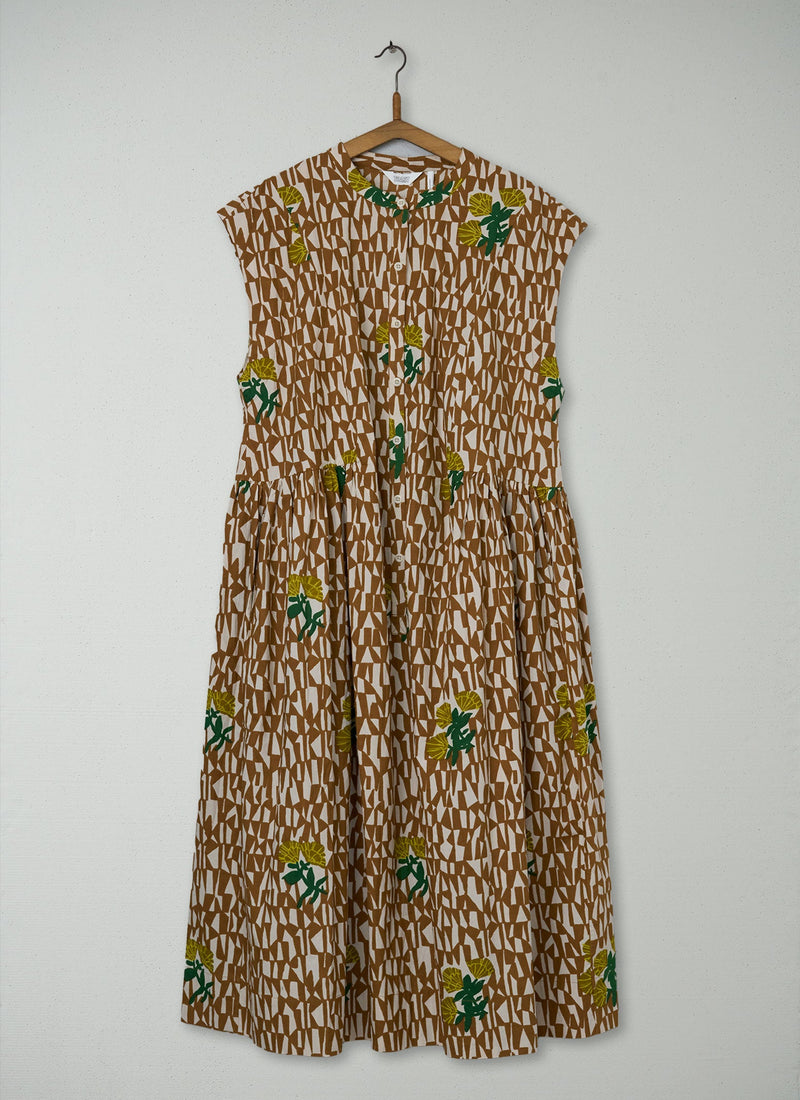 Reworn Tangram Print Dress Size 6 (1159) | Copper
