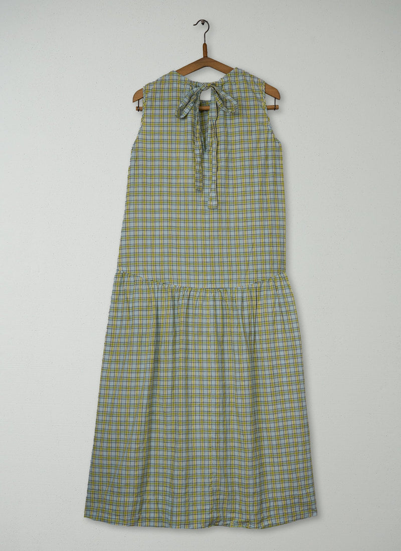 Reworn Elm Check Dress Size 10 (1909) | Ciel Blue