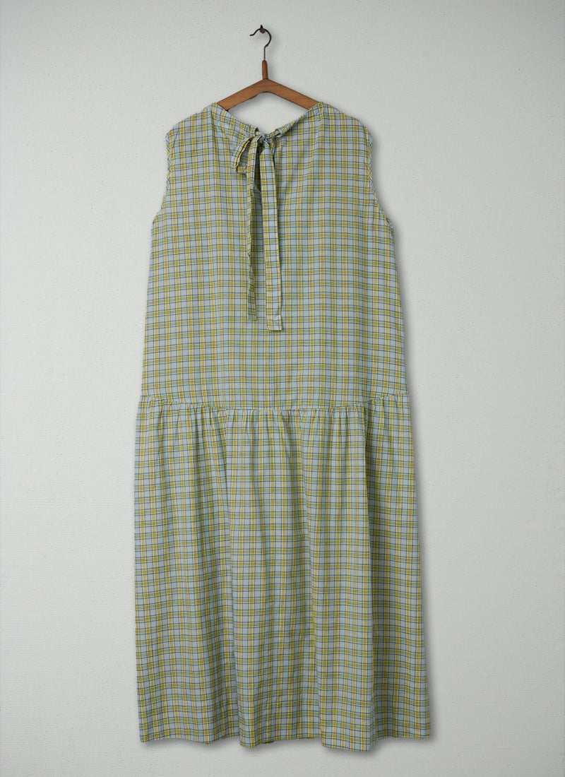 Reworn Check Dress Size 14 (415) | Ciel Blue