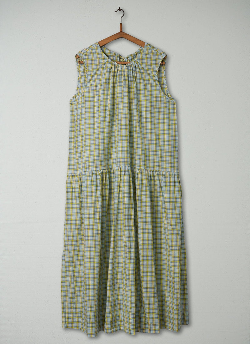 Reworn Check Dress Size 14 (415) | Ciel Blue