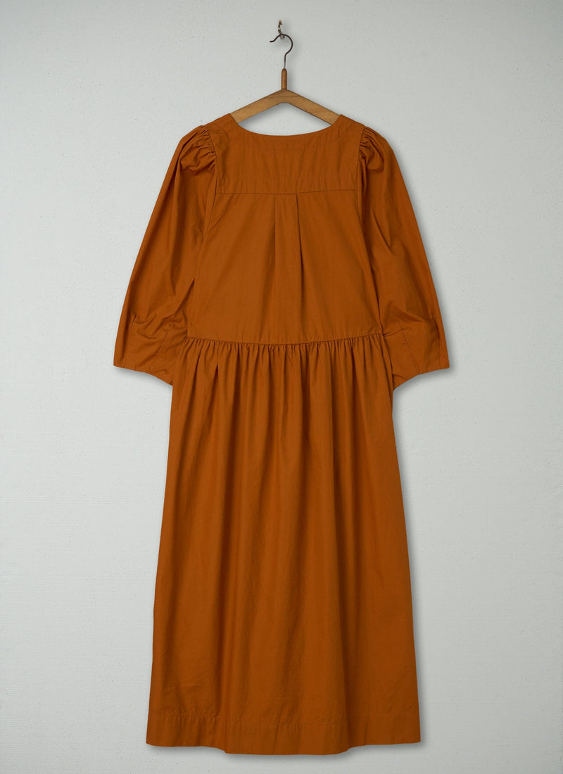 Reworn Cotton Poplin Dress Size 12 (1369) | Burnt Orange