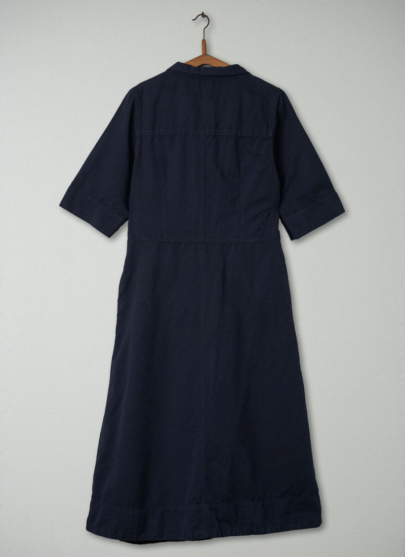 Reworn Draped Utility Dress Size 12 (360) | Slate Blue