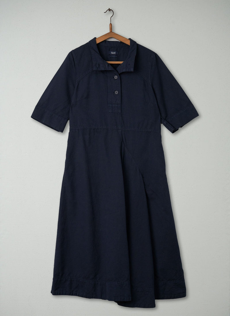 Reworn Draped Utility Dress Size 12 (360) | Slate Blue