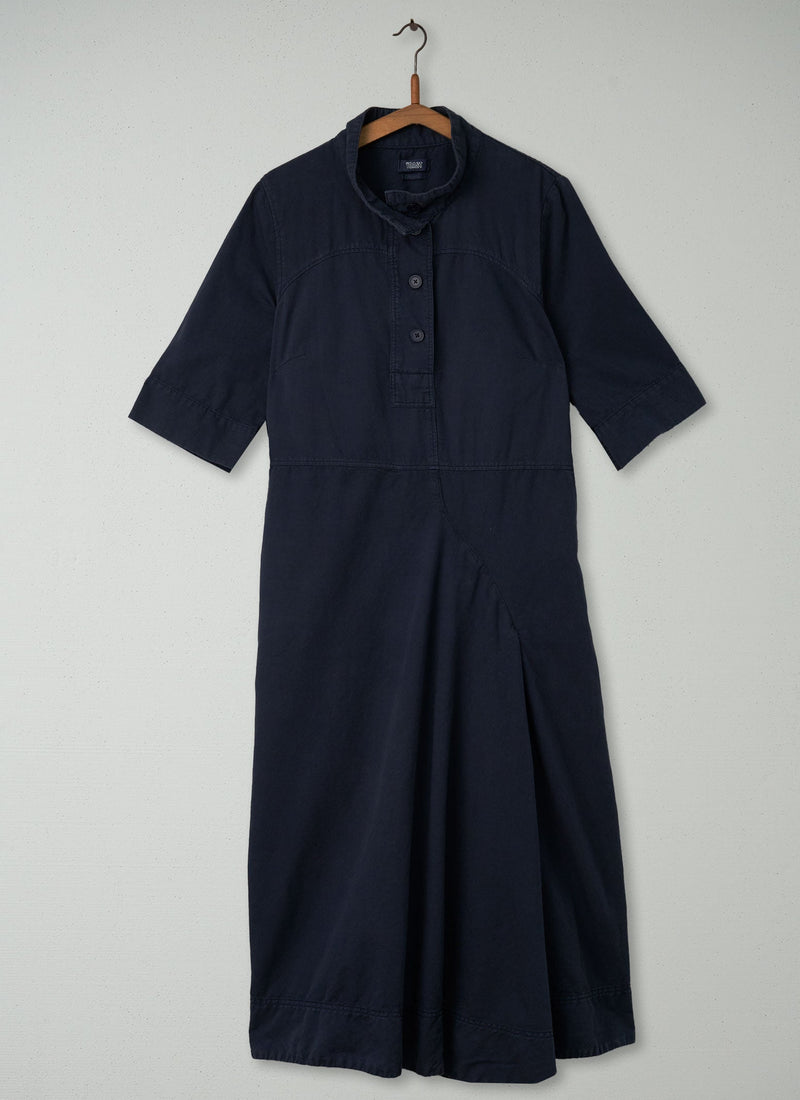 Reworn Cotton Linen Utility Dress Size 16 (334) | Slate Blue