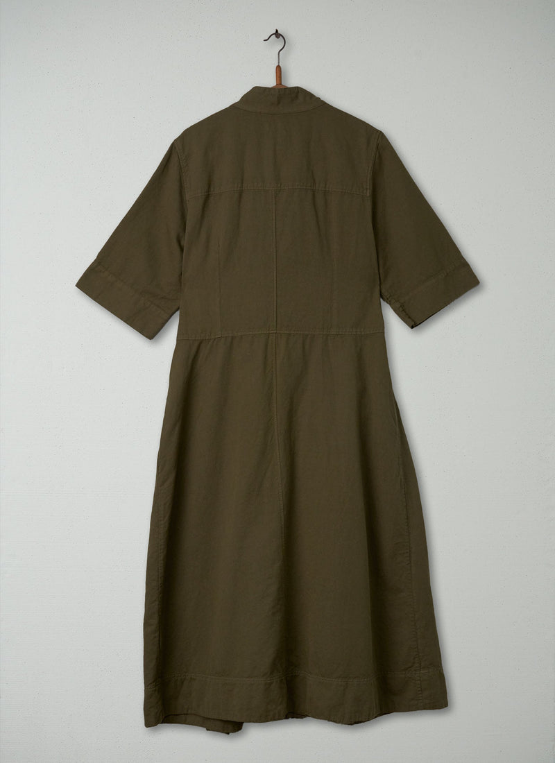 Reworn Draped Utility Dress Size 18 (355) | Rich Olive