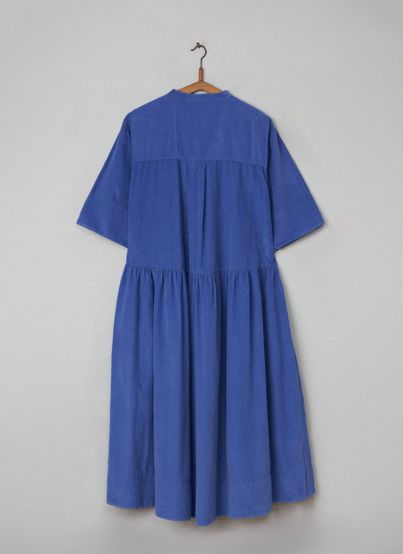 Reworn Organic Needlecord Dress Size S (077) | Cornflower Blue